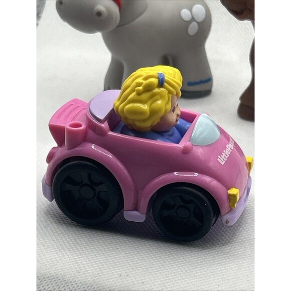 Little People Dolls 2 HORSES 1 Professor & Car With Driver Preschool Learner - Picture 4 of 8